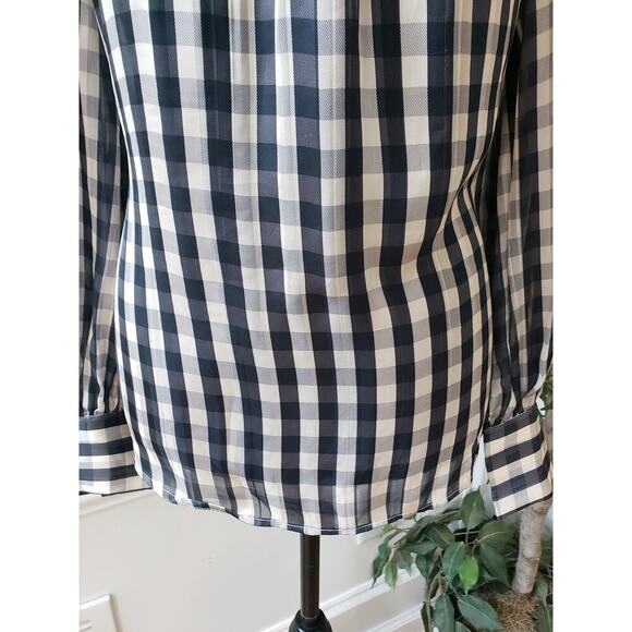 H&M Top Blouse Women's Medium Multicolor 100% Polyester Long Sleeve Halter Neck - Picture 11 of 16